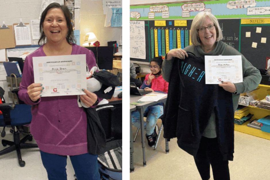 GMSD teachers with their certificates 